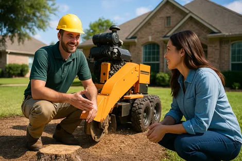Stump removal service in action